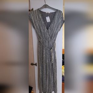 Striped Jumpsuit with Tie - NWT